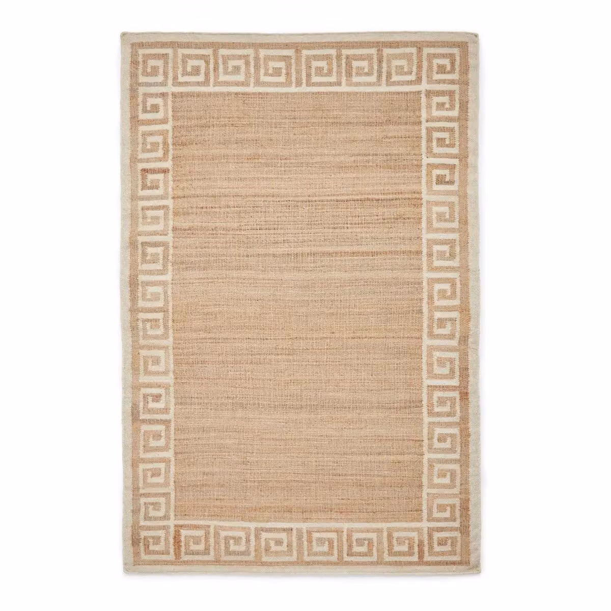 The Rug Shop UK Modern Geometric Jute Area Rug in Beige and White, W: 160 cm, D: 230 cm – 2