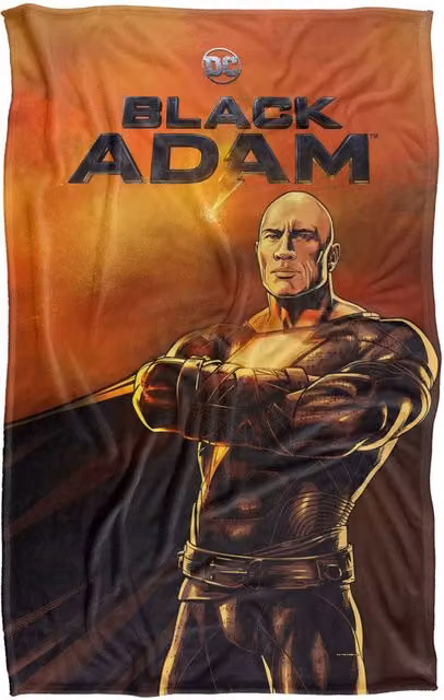 LOGOVISION Black Adam Logo and Character Super Soft Silky Touch Fleece Throw Blanket, Black and Multicolour, W: 91 cm, D: 147 cm – 5
