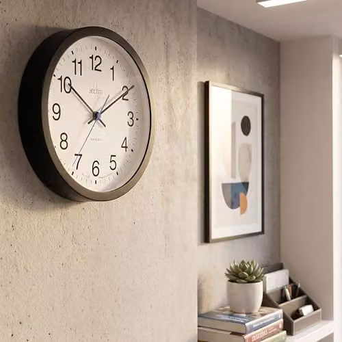 Acctim Silent Analog Quartz Wall Clock in Black, Diameter: 20 cm – 2