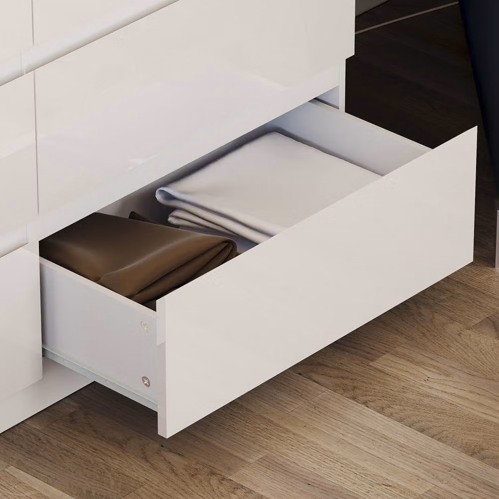 HD Designs Glinton Gloss 8 Drawer Chest of Drawers in White – 3