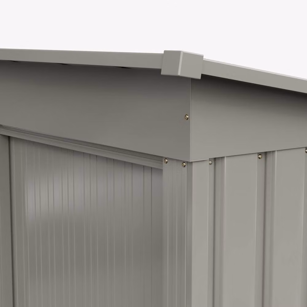 Living and Home Grey Metal Outdoor Garden Storage Shed with Lockable Sliding Door, W/D/H: 91.44 x 152.4 x 91.44 cm – 2