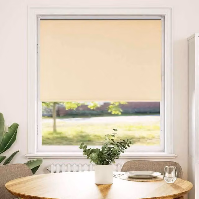 Berkfield Home Blackout Roller Blind in Beige Polyester, W: 115 cm, H: 130 cm