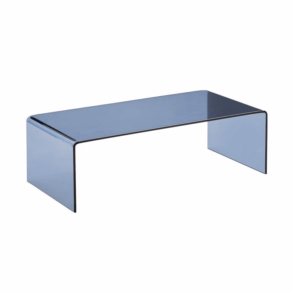 Sweekeek Modern Rectangular Coffee Table with Grey Tempered Glass, W/D/H: 110.0 x 80.0 x 23.5 cm – 2