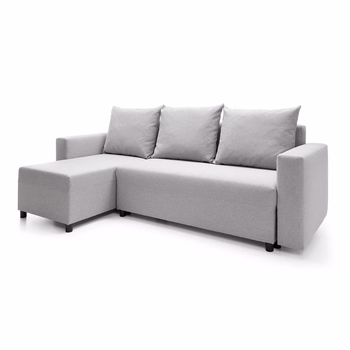 Abakus Direct Oslo Reversible L-Shape Corner Sofa Bed with Lift-Up Storage in Grey Fabric – 2