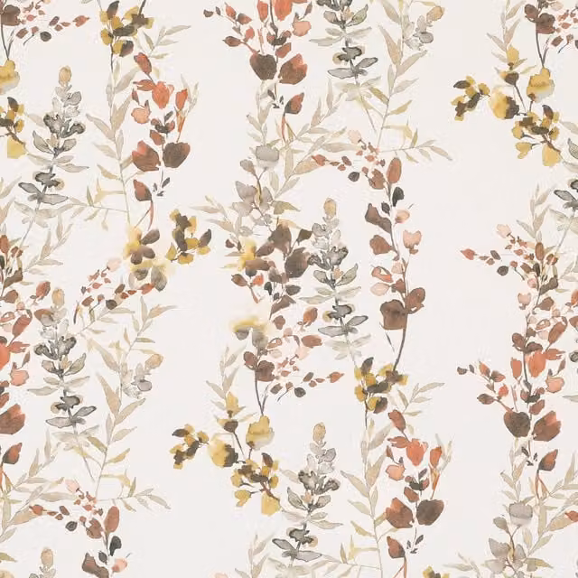 Ante Decor Arlene Fabric in Sienna, Red, Orange, White and Multicolour