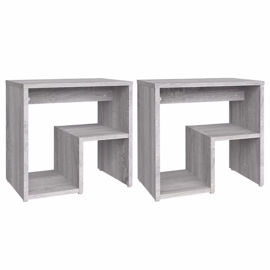 Berkfield Home Set of 2 Bedside Cabinets in Grey Sonoma, W/D/H: 40 x 30 x 40 cm – 2