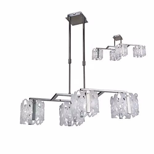 Netlighting Mantra Fusion Tokio Rectangular Telescopic 4 Light G9 Ceiling Light in Gloss White and Polished Chrome