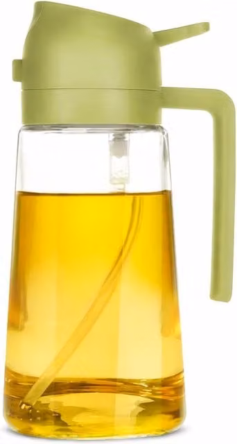 Dyzi Green Plastic Olive Oil Sprayer and Pourer, 470 ml