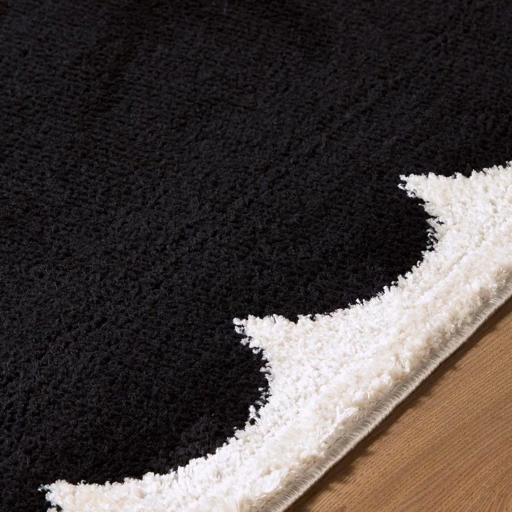Livabliss Fossay Shag Washable Modern High Pile Living Room Rug in Black and Pink, W: 160 cm, L: 215 cm – 3