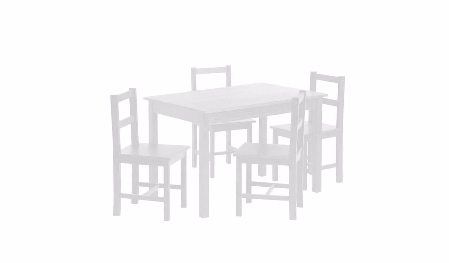 Raye White Dining Table and 4 White Chairs Set with Scandinavian Design