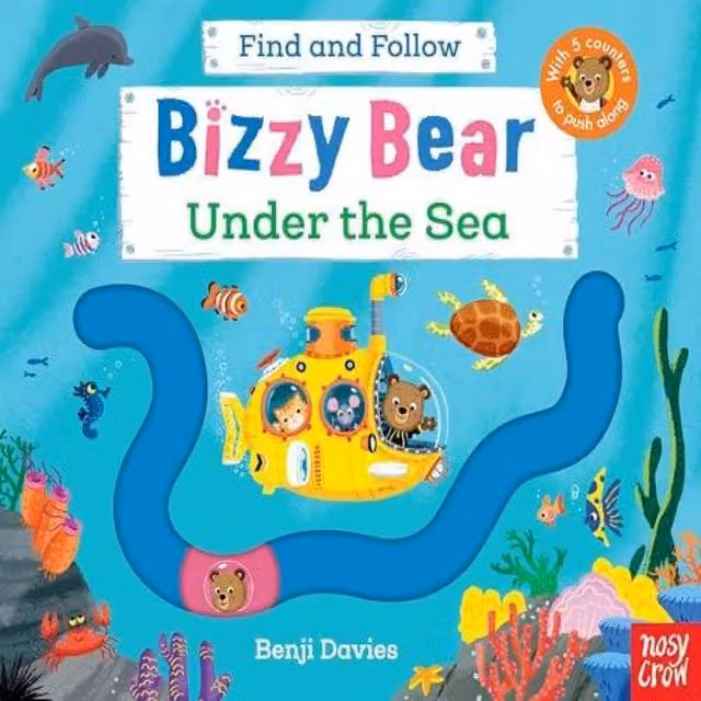Benji Davies Bizzy Bear Find & Follow: Under the Sea Multicolour Paper Book with 4 Sliding Counters