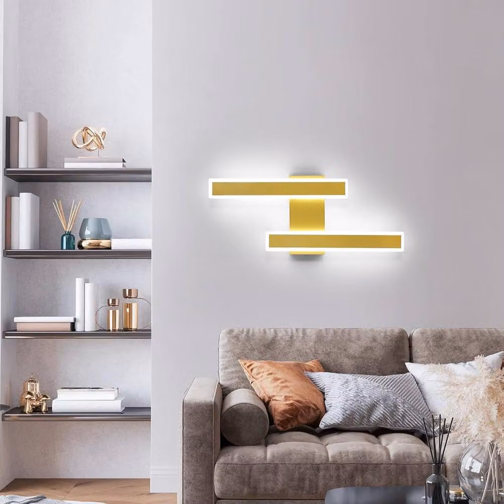 Goeco Modern Geometric LED Wall Light in Gold/Brass, 32W Up and Down Lighting – 2