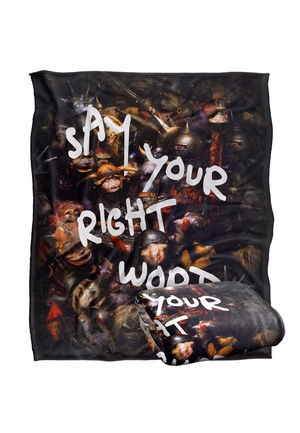 LOGOVISION Jim Henson Labyrinth Say Your Right Words Super Soft Fleece Throw Blanket in White, W/D/H: 152 x 127 cm – 7