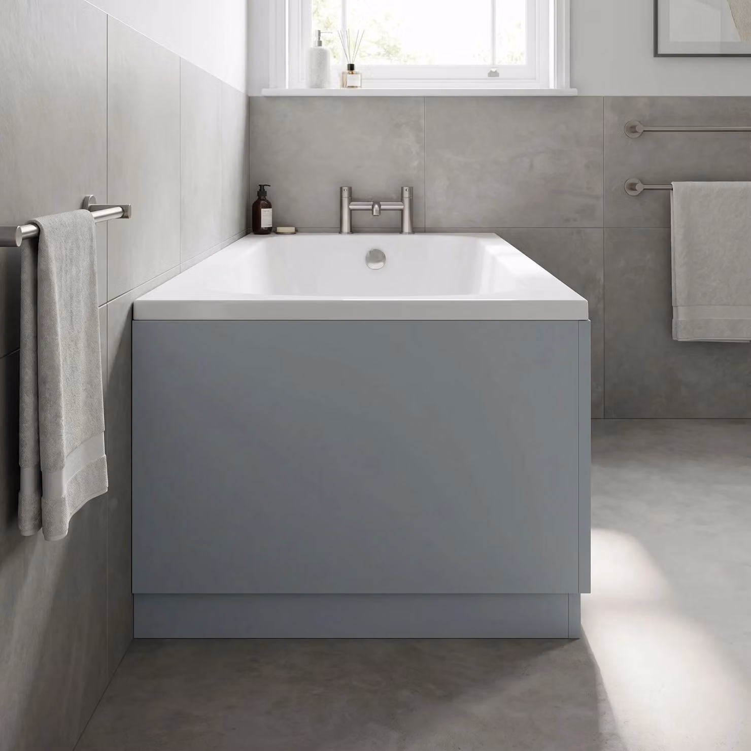 Balterley Edge/Power Straight End Bath Panel and Plinth in Grey – 2