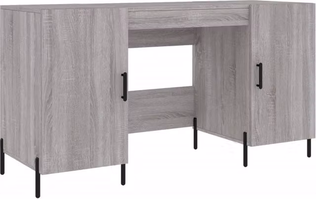 Berkfield Home Grey Sonoma Writing Desk in Engineered Wood, W: 140 cm, D: 50 cm, H: 75 cm – 1