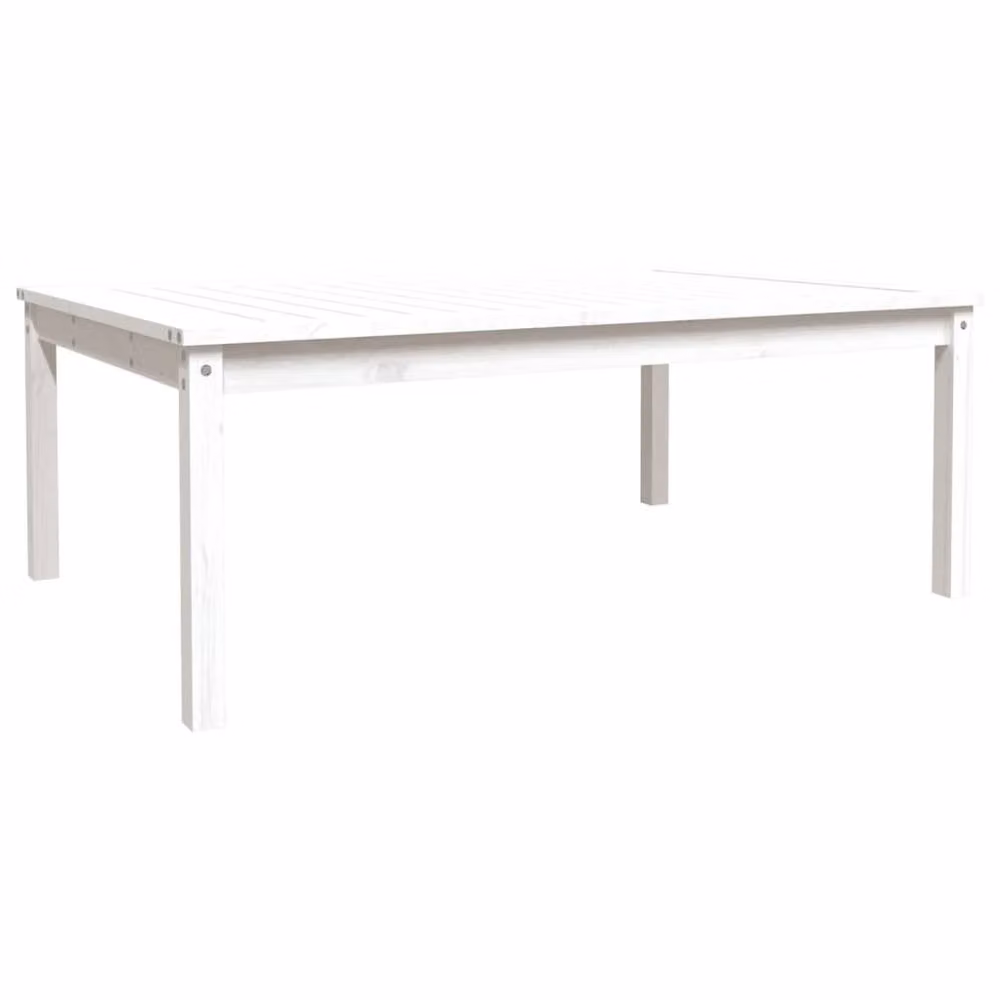 Berkfield Home White Solid Pine Garden Table, W/D/H: 121 x 82.5 x 45 cm – 3