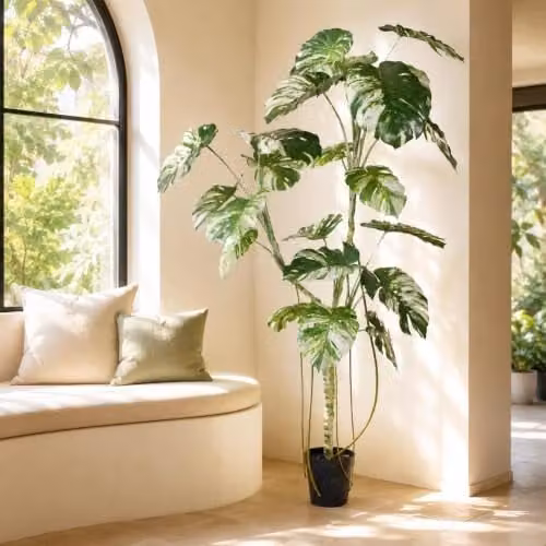 LeafUK Botanik Artificial Monstera Tree, Green, H 210 x W 120 x D 120 cm – 1