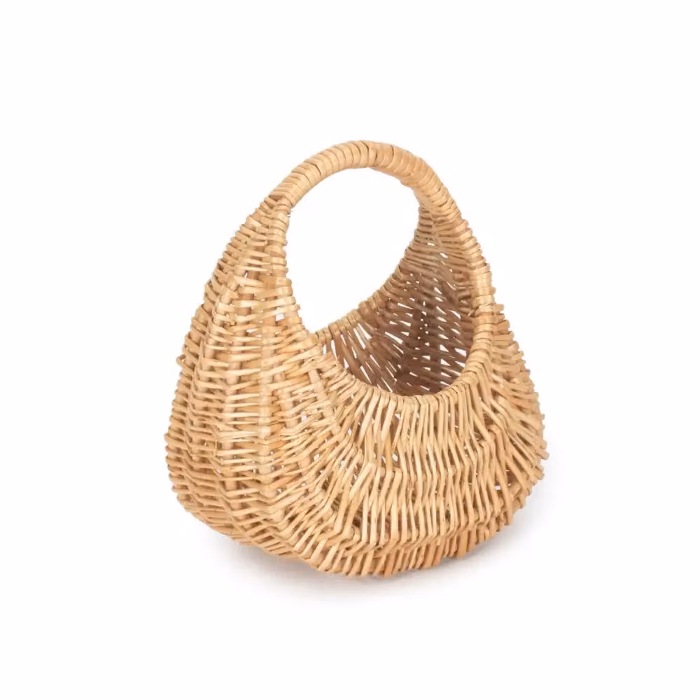Red Hamper Wicker Rattan Shopping Gondola Basket in Brown, W: 24.0 cm, D: 20.0 cm, H: 15.0 cm – 2