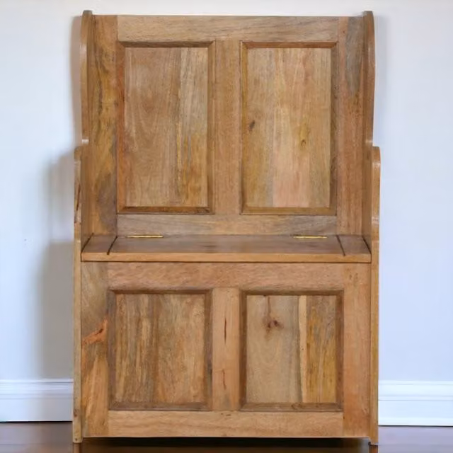Artisan Furniture Small Monks Mango Wood Storage Bench in Brown