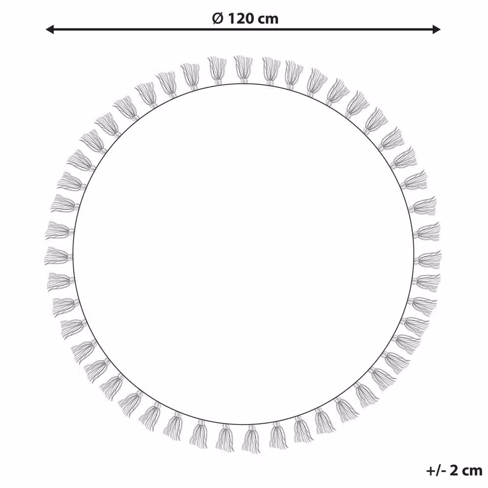 Wyld and Coco IRICE Round Woven Cotton Rug in Cream and Green with Mandala Design, Diameter: 120 cm – 3