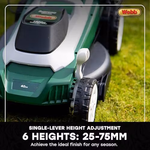 Webb Supreme WEER40RR Electric Rotary Lawnmower with Rear Roller, 1800W Motor, 40cm Cutting Width and 45L Collection Bag – 5