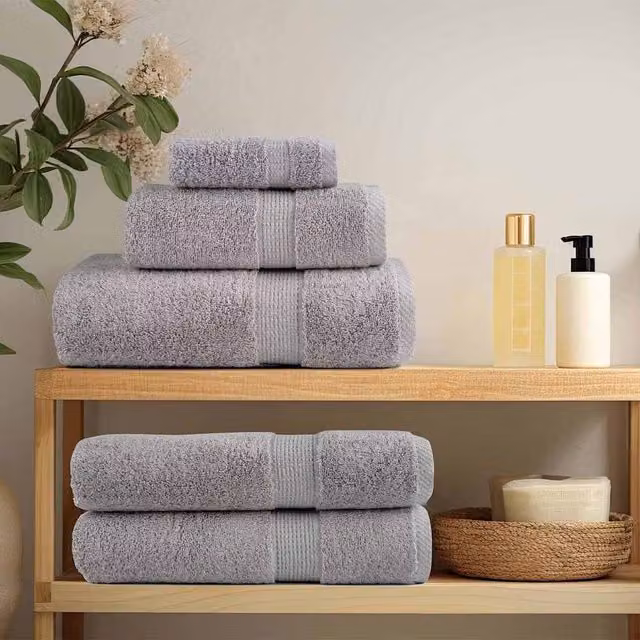 Berkfield Home Soft SOLUND 12 Piece Premium Cotton Terry Towel Set in Grey, 600 gsm – 1