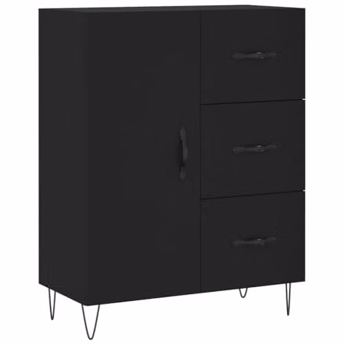 vidaXL Black Matt Sideboard in Engineered Wood W/D/H: 69.5 x 34 x 90 cm