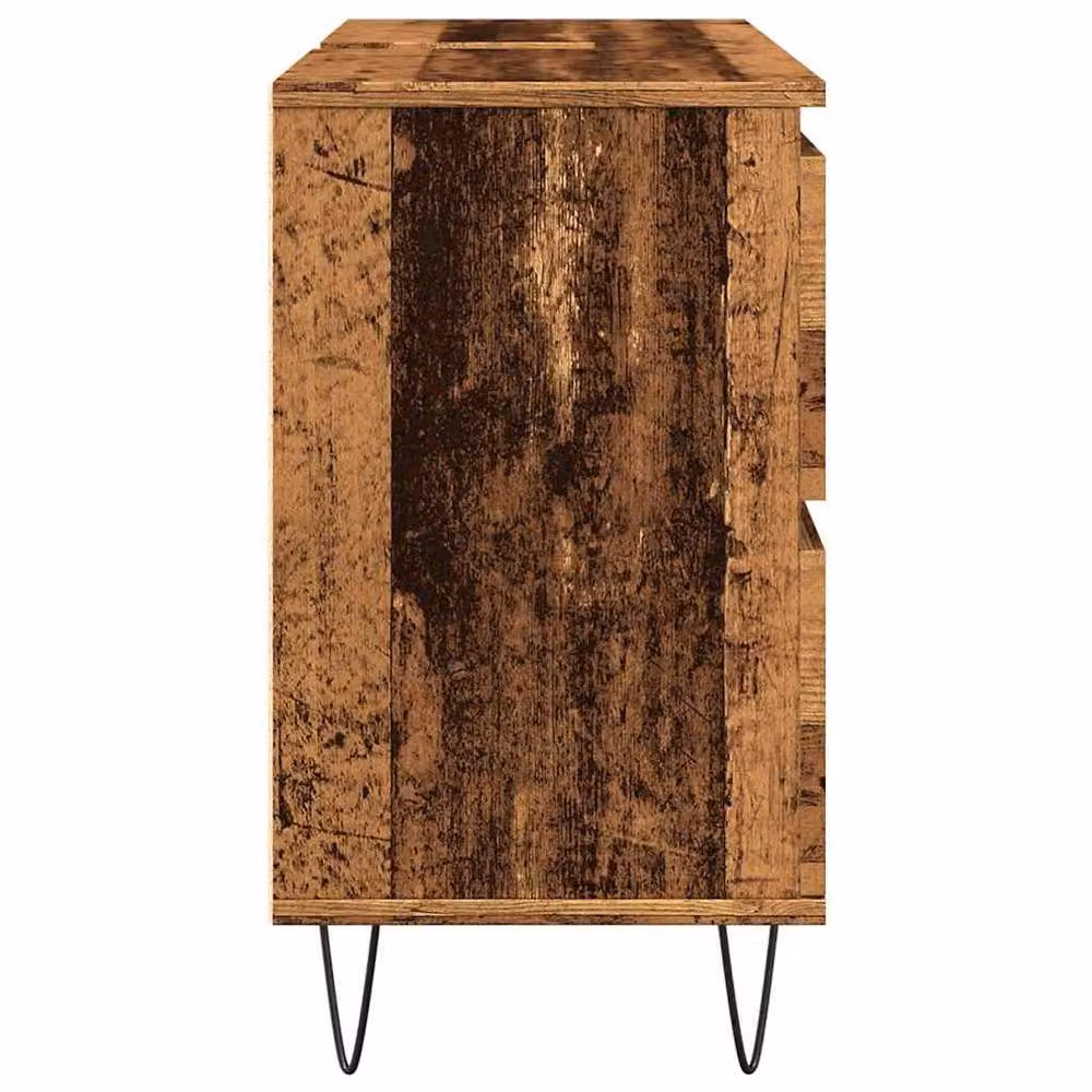 Berkfield Home Bathroom Cabinet in Old Wood Brown, W/D/H: 80 x 33 x 60 cm – 4
