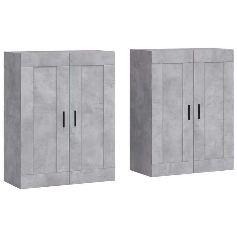 Berkfield Home Set of 2 Wall Mounted Cabinets in Concrete Grey Engineered Wood