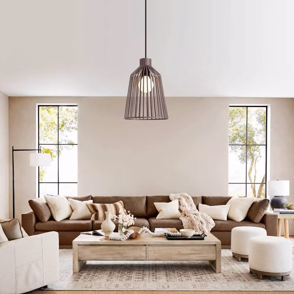Harper Living Metal Cage Pendant Ceiling Light, E27, Brown – 2