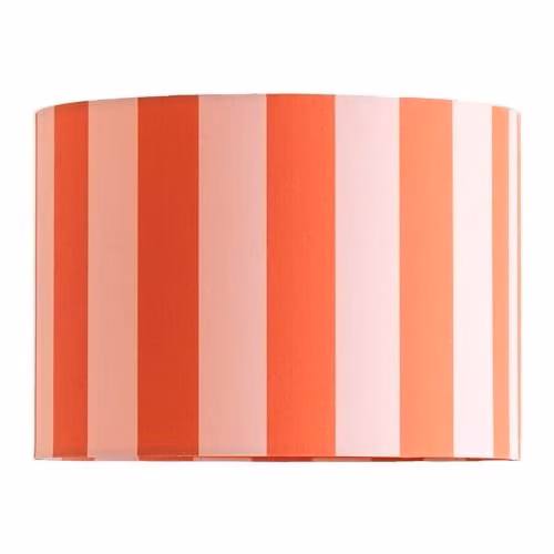 ValueLights Callie Colour Clash Orange and Pink Stripe Fabric Drum Lamp Shade with Bulb, Shade Width: 29.5 cm