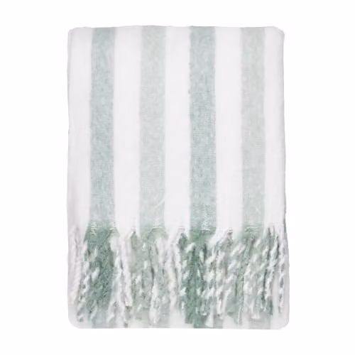 Riva Home Wylder Beechwood Woven Striped Cotton Throw with Fringes in Green, W/D/H: 140 x 180 cm – 3