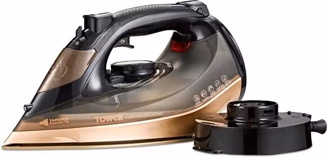 Tower Cordless Steam Iron with Ceraglide 360, 2800W, Black and Gold