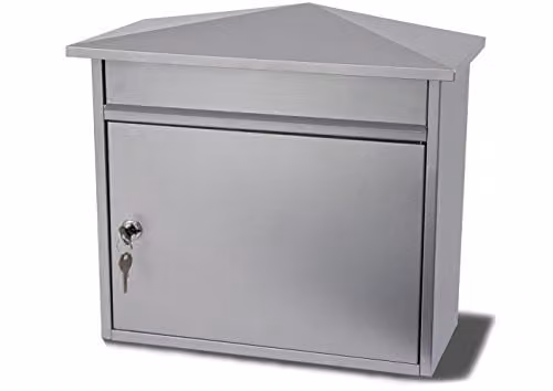 Burg-Wächter Mersey Large Silver Galvanised Steel Wall Mounted Post Box