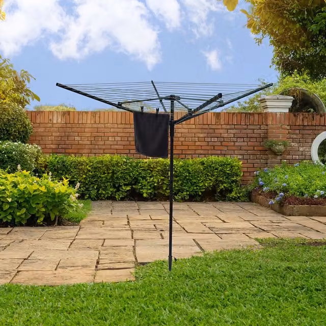 My Laundry 4-Arm Foldable Airer Bundle with 45m Drying Capacity in Black