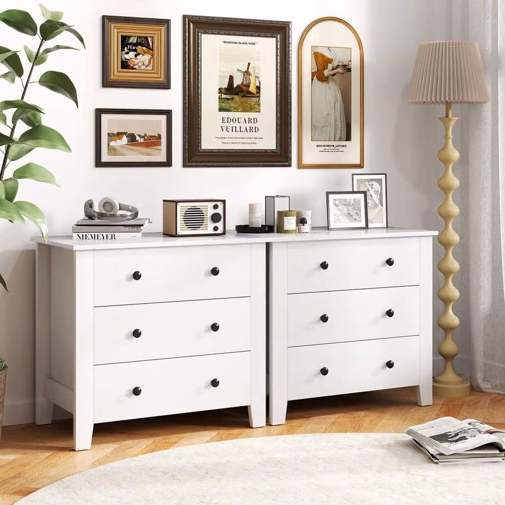 KORVIXA Modern Large Nightstand and Closet Storage Organizer, White – 3