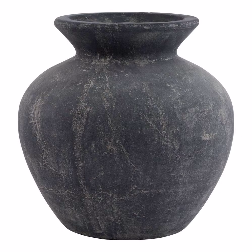 Wyld Haus Stonefern Aged Stoneware Vase in Black and Grey – 2