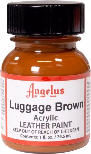 Angelus Acrylic Leather Paint in Luggage Brown, 1oz