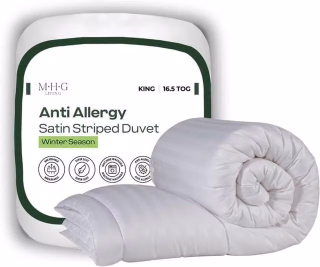 MHG Living 15 Tog Anti-Allergy Hollow Fibre Duvet, White