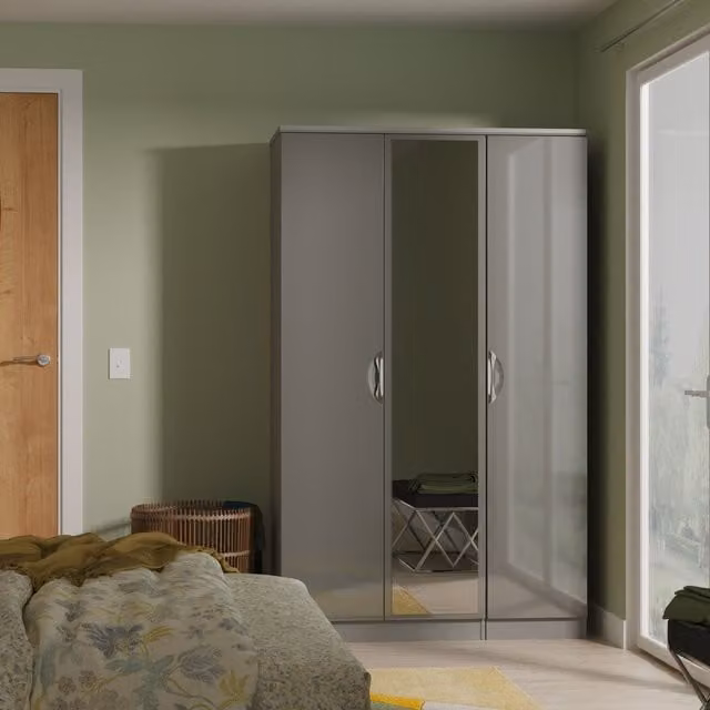 2 U Holborn Triple Mirror Wardrobe in Mid Grey – 1