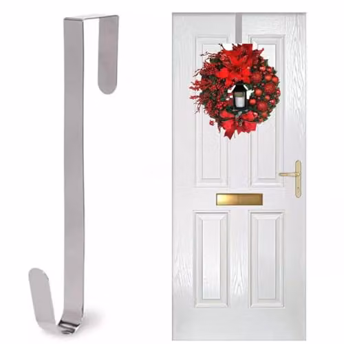 Shatchi Metal Wreath Hanger in Silver, 30 cm – 2