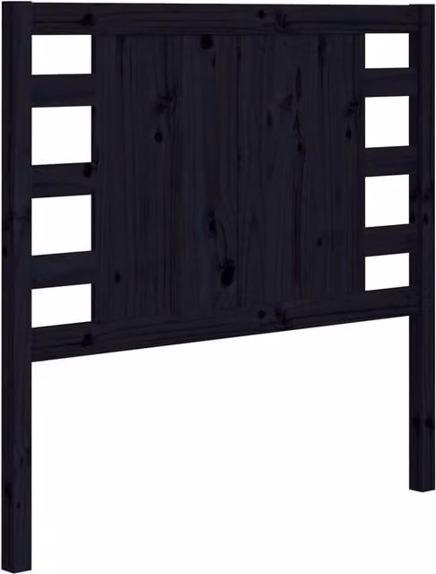 Berkfield Home Black Rustic Solid Pine Wood Headboard W/D/H: 96 x 4 x 100 cm – 1