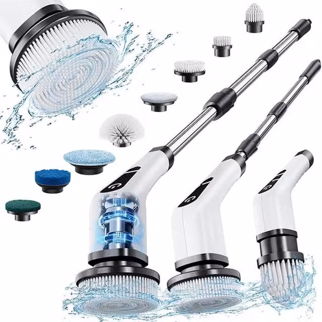 Nordara 9-in-1 Cordless Electric Spin Scrubber Handheld Cleaning Brush, White