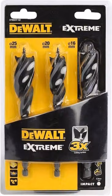DeWalt 3 Piece Multicolour Extreme Tri Flute Twist Drill Bit Set – 1