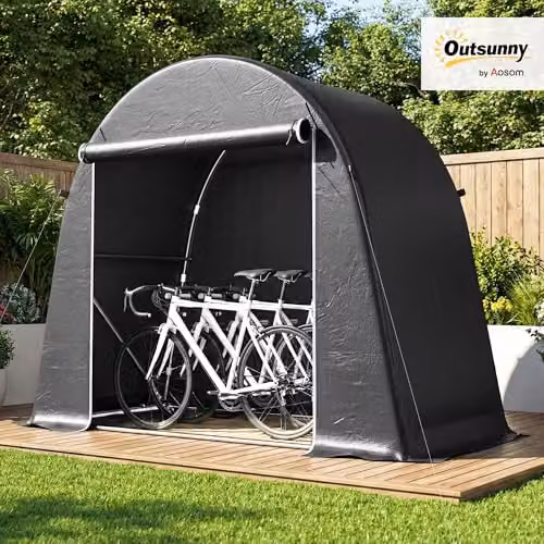 Outsunny Waterproof Garden Storage Shed Tent in Grey, W/D/H: 245 x 120 x 200 cm – 2