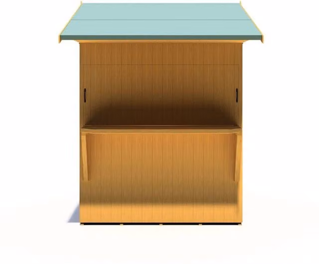 Shires Single Door Garden Bar and Store in Brown, W/D/H: 182.88 x 119.0 x 255.3 cm
