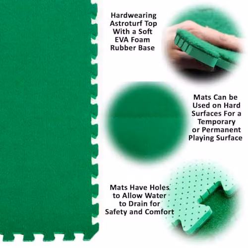 Actiasmat Interlocking Artificial Grass Tile with EVA Base, Green, 1 x 1 x 0.018 m – 7