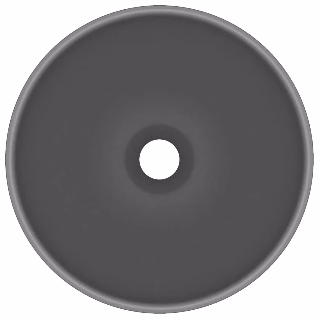 Berkfield Home Round Ceramic Bathroom Basin in Matt Dark Grey, W: 32.5 cm, H: 14 cm – 3