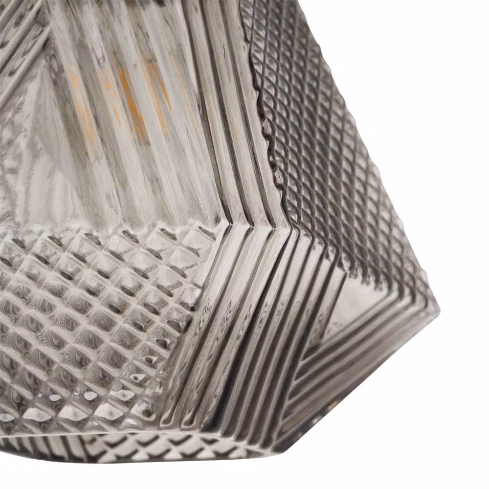 First Choice Lighting Prism Set of 2 Smokey Grey Glass Easy Fit Pendant Shades – 3