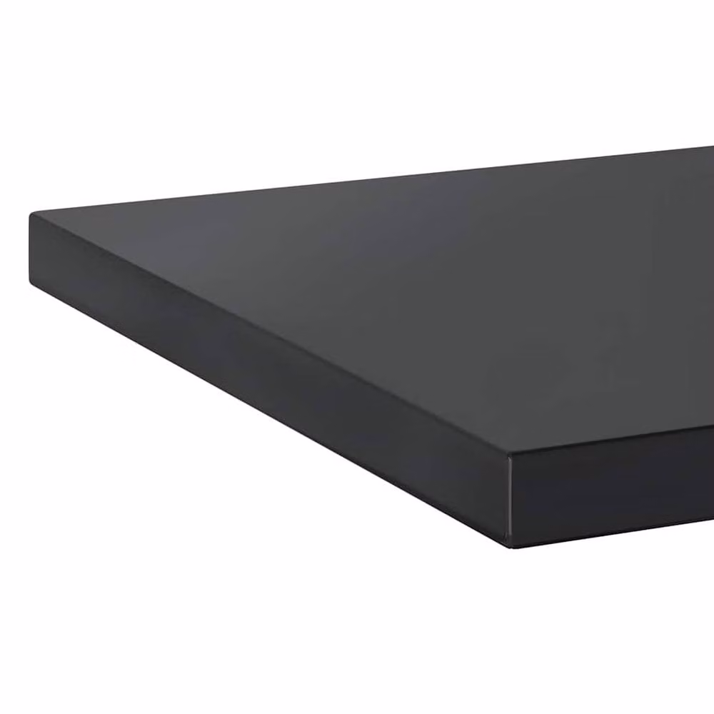 Berkfield Home Set of 2 Black Matt Stainless Steel Wall Mounted Shelves, W: 50 cm, D: 40 cm, H: 3 cm – 5